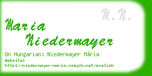 maria niedermayer business card